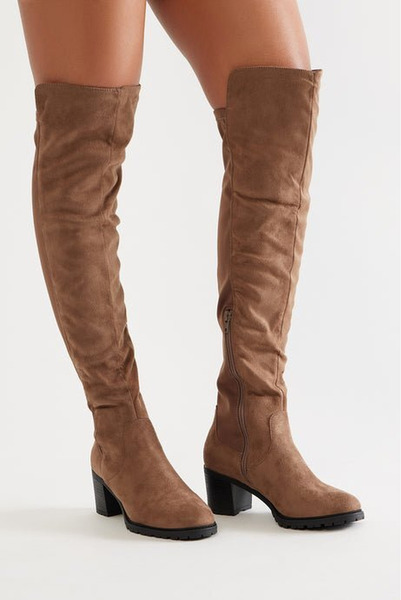 Há stígvél í taupe lit - 5