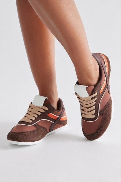 Faux suede sneakers - Mocha - 2