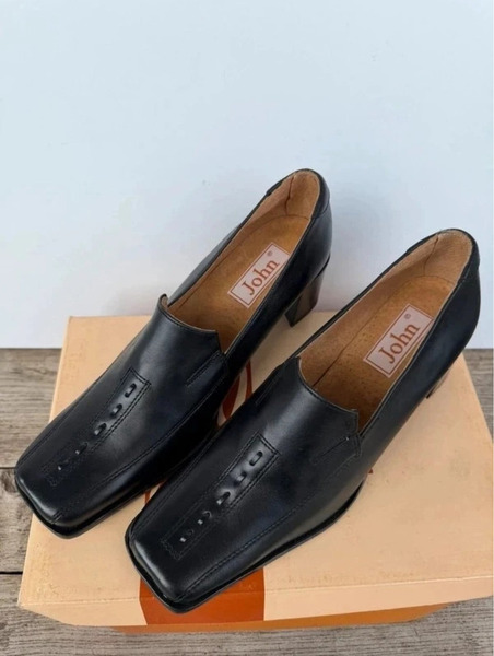 Skórzane buty na koturnie y2k - 4