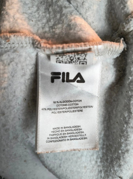 Grá vintage retro 00s herrapeysa frá Fila – stærð M - 4