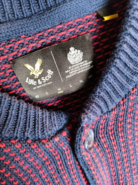 Lyle & Scott patterned vintage retro cardigan - 2