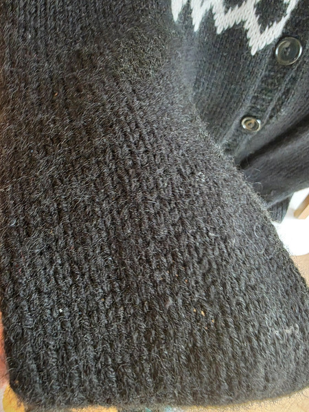 Black Nordic Style Cardigan with Icelandic Pattern - 3
