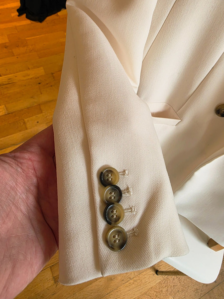 Elegant oversized blazer in cream/ivory color - 4