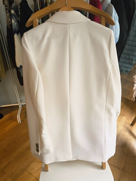 Elegant oversized blazer in cream/ivory color - 10
