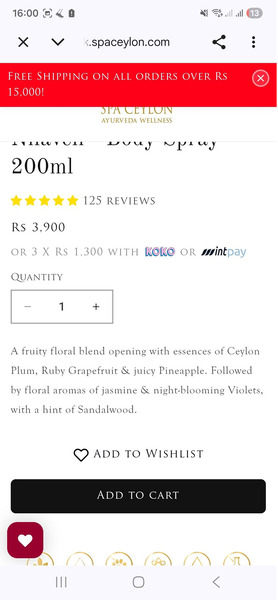 Spa Ceylon Nilaveli Perfumed Body Spray 200ml – Luxury Ayurvedic Body Mist from Sri Lanka - 7