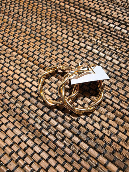 Twisted gold hoop earrings