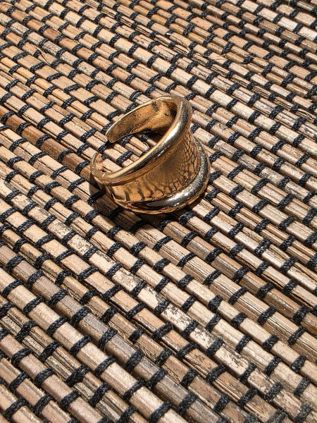 Wide gold statement ring
