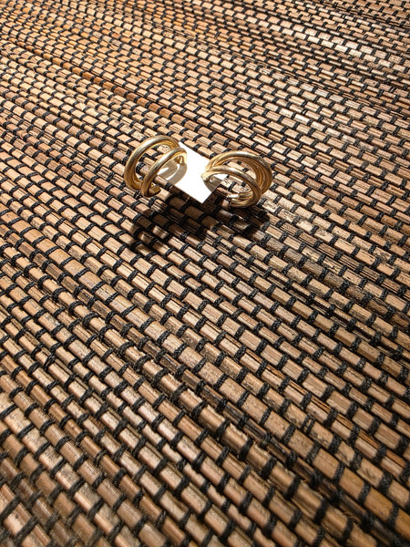 Textured gold hoop earrings - 2