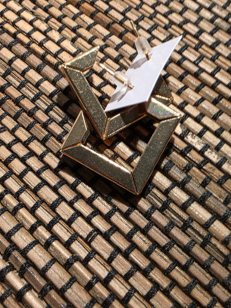 Geometric gold statement earrings