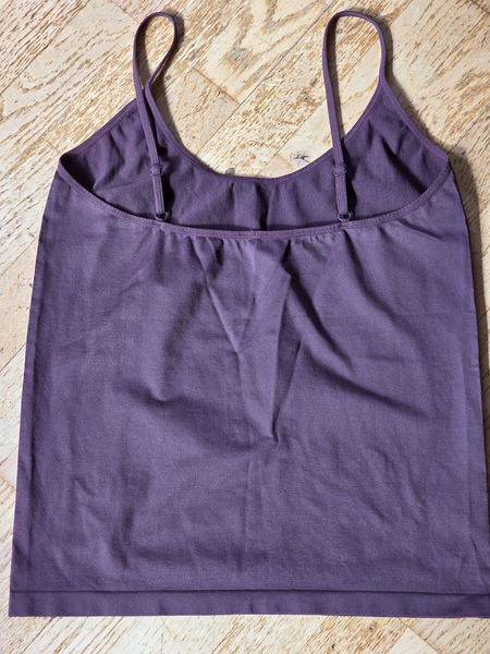 Chocolate Brown Seamless Camisole Top Adjustable Straps Stretchy Soft Tank Top
