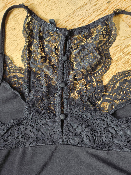 Vero Moda Black Lace Camisole Top XL Adjustable Strap Cami - 4