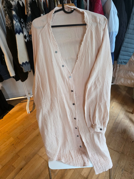 Oversized Muslin Cotton Shirt Dress 2XL