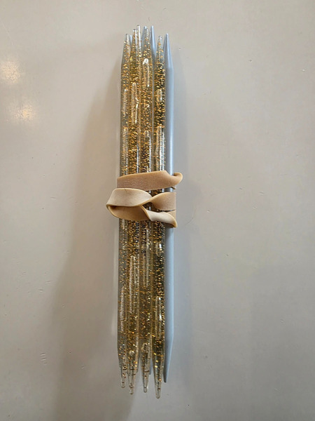Vintage Style Glitter & Chunky Knitting Needles Lot - 2