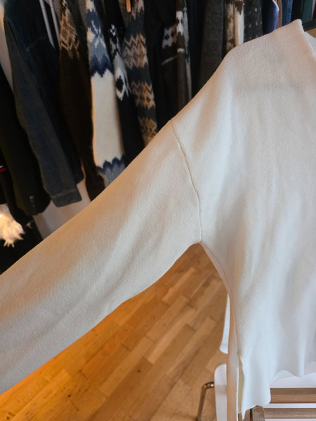 Soft Cream Knit Cardigan / Sweater – Minimal Elegant Style - 2