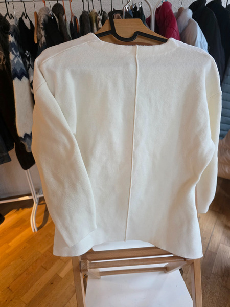 Soft Cream Knit Cardigan / Sweater – Minimal Elegant Style - 7