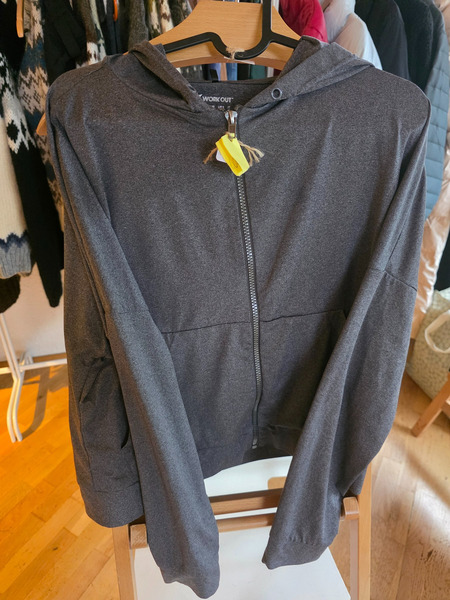 Atmosphere Workout Dark Grey Zip Hoodie – Soft Stretch Activewear