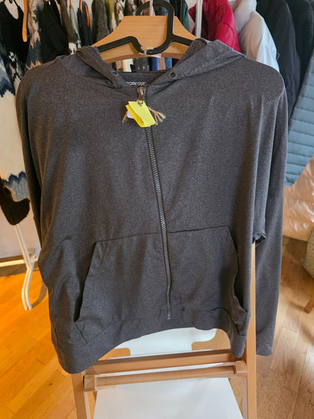 Atmosphere Workout Dark Grey Zip Hoodie – Soft Stretch Activewear - 4
