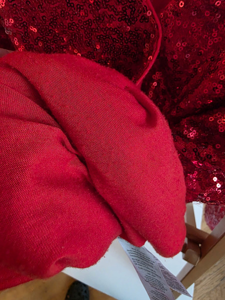 VILA Red Sequin Wrap Top – Sparkly Party Blouse L - 8