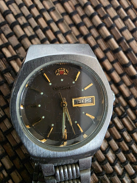 Vintage Orient úr frá 1980 – svart retro japanskt úr - 2