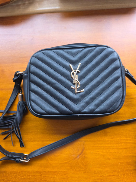 Black Quilted YSL Style Crossbody Bag New