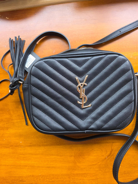 Black Quilted YSL Style Crossbody Bag New - 4