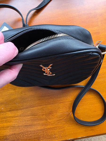 Black Quilted YSL Style Crossbody Bag New - 5