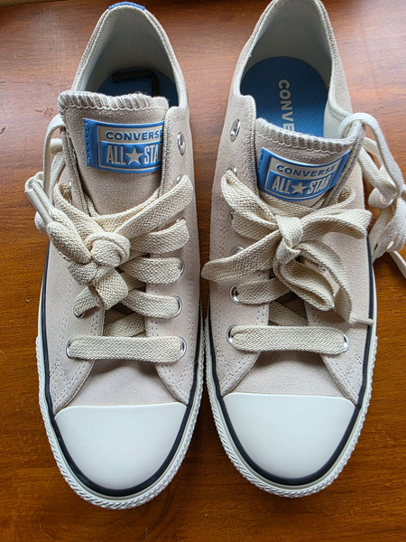 Original Converse All Star Suede Leather Sneakers Beige Taupe EUR 41.5 New Unisex