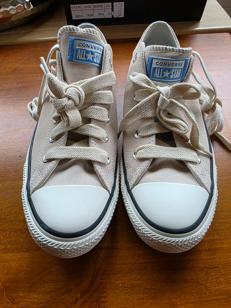 Original Converse All Star Suede Leather Sneakers Beige Taupe EUR 41.5 New Unisex - 2