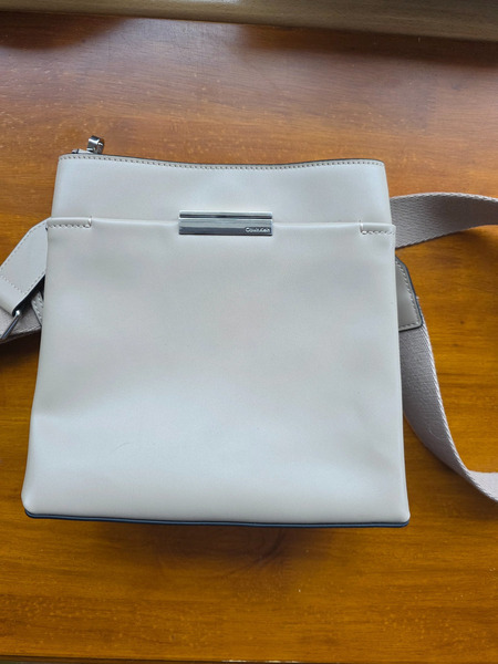 Calvin Klein Beige Taupe Crossbody Bag Minimalist Designer Purse