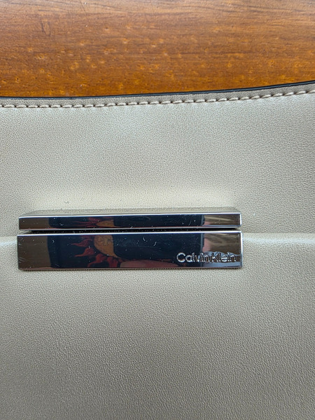 Calvin Klein Beige Taupe Crossbody Bag Minimalist Designer Purse - 2