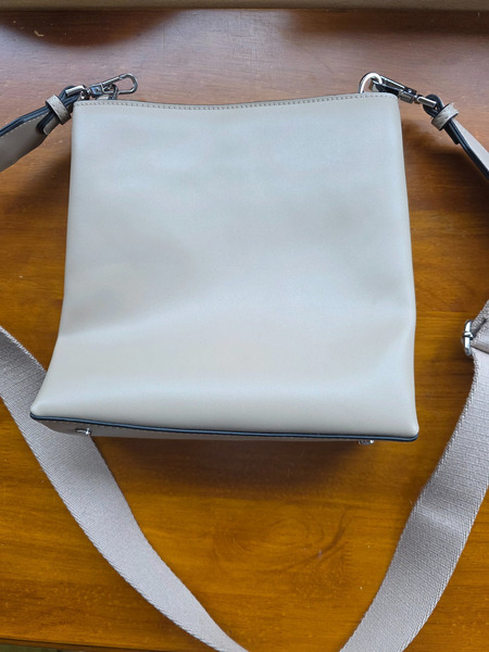 Calvin Klein Beige Taupe Crossbody Bag Minimalist Designer Purse - 5