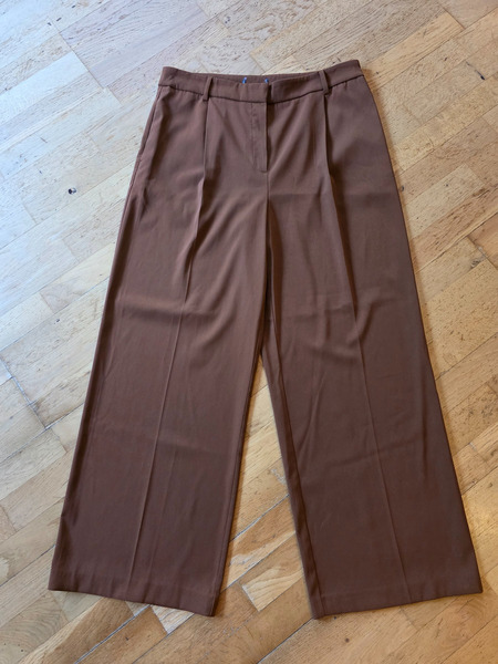 Brown Wide Leg Trousers XL XXL – Elegant Flowing Pants