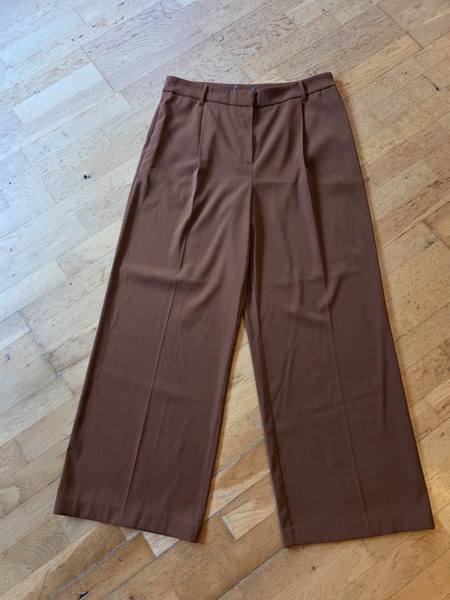 Brown Wide Leg Trousers XL XXL – Elegant Flowing Pants - 3