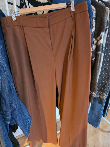 Brown Wide Leg Trousers XL XXL – Elegant Flowing Pants - 5