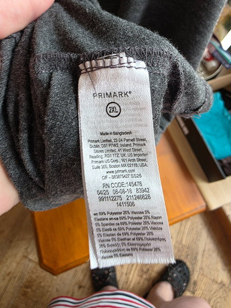 Primark Oversized Grey Long Sleeve Top 2XL - 4