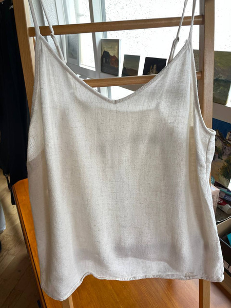 ESOTIQ Linen Blend Cami Top – Beige Melange (XL)