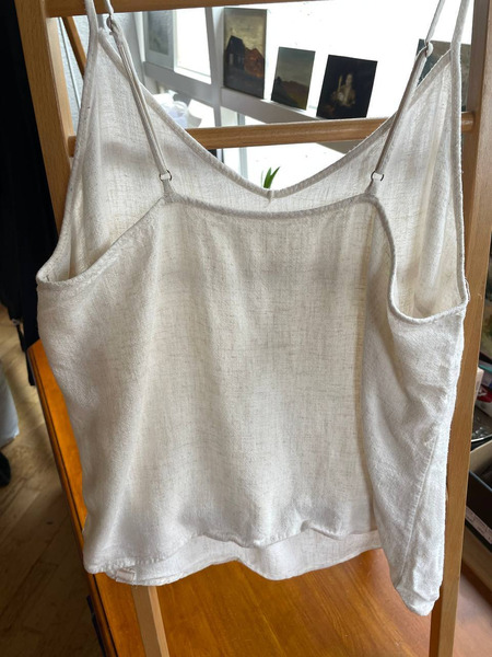ESOTIQ Linen Blend Cami Top – Beige Melange (XL) - 2