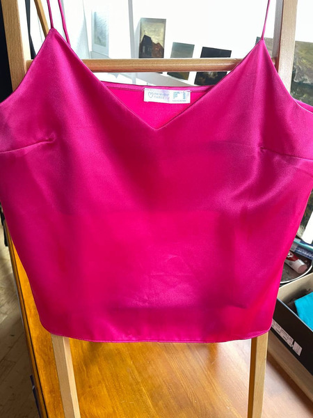 Fuchsia Satin Crop Top Primark Size 42