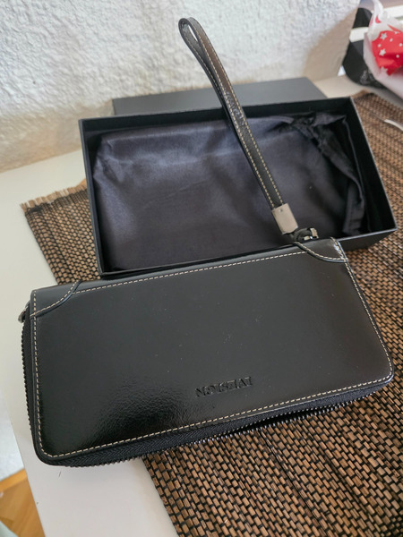New Genuine Leather Wristlet Wallet – Dark Chocolate Brown Luxury Wallet - 2