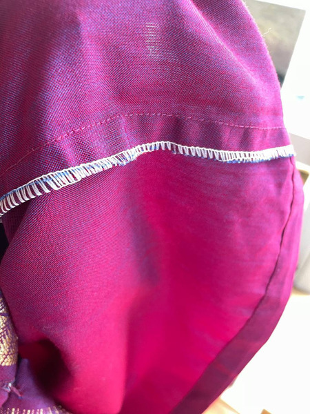 Authentic Thai Silk Shirt XXL Purple Burgundy Vintage - 6