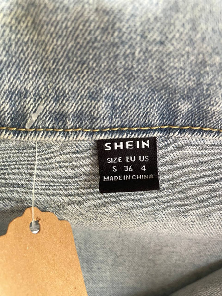 SHEIN Cropped Denim Jacket Size S - 6