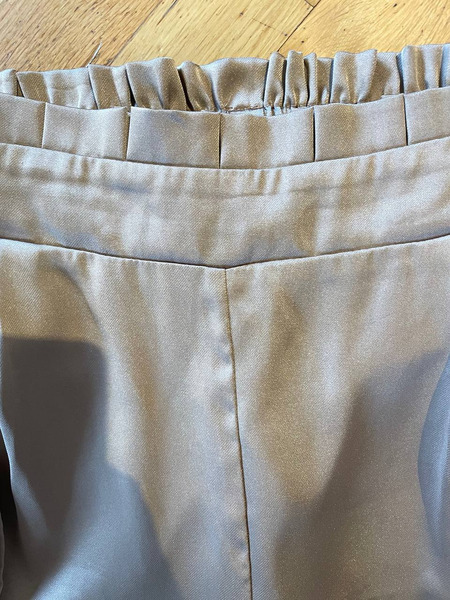 Elegant Satin Trousers with Tie Belt XL - 5