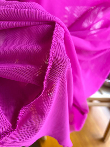 Hot Pink Mesh Sheer Top – Transparent Long Sleeve Top - 3