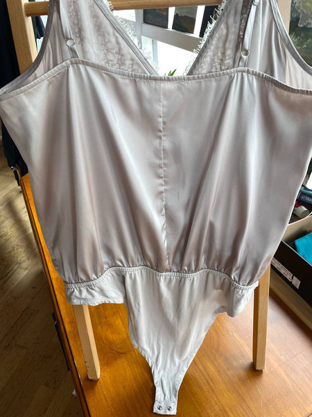 Elegant Lace Bodysuit – Satin Look Cami Style Top - 2