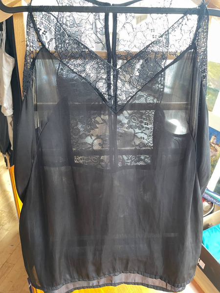 Elegant Black Lace Sheer Top H&M EUR 42