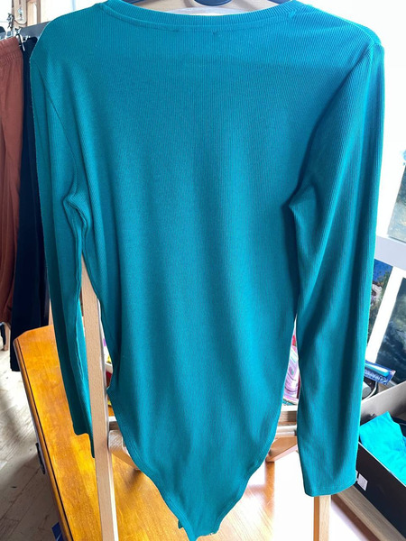 ZARA Green Long Sleeve Bodysuit L – Cotton Blend - 2