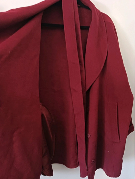 PM Norway 50% Wool Plus Size Jacket 5XL – Burgundy Oversized Coat - 2