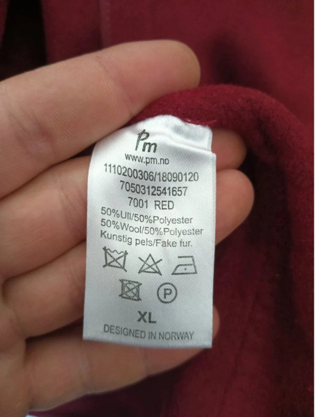 PM Norway 50% Wool Plus Size Jacket 5XL – Burgundy Oversized Coat - 3
