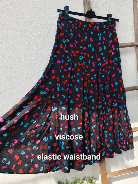 Hush Viscose Pleated Midi Skirt Size S