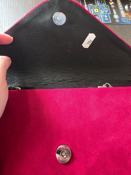 Red Velvet Evening Clutch Bag with Detachable Strap - 4